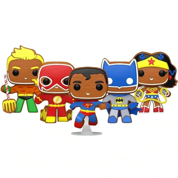 DC Superheroes - Gingerbread Justice League 5 Pack - Funko Pop! BNIB ππ¦π β‘οΈ - Picture 3 of 4